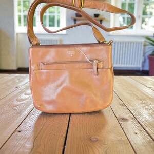 Fossil Tinsley Brown Pebbled Leather Crossbody Handbag MSRP